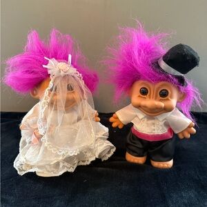 Bride and Groom Troll Russ Set